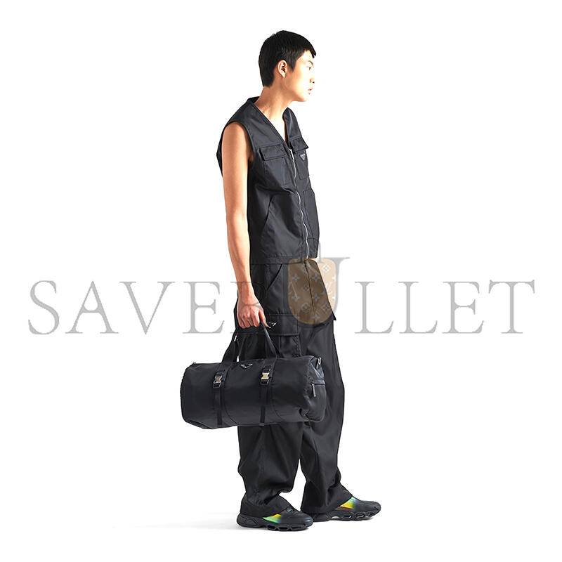 PRADA RE-NYLON AND SAFFIANO LEATHER DUFFLE BAG 2VC015 (50*27*27cm)